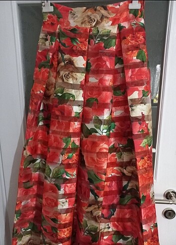 Şerit organze özel dikim Abiye etek - Görsel 3