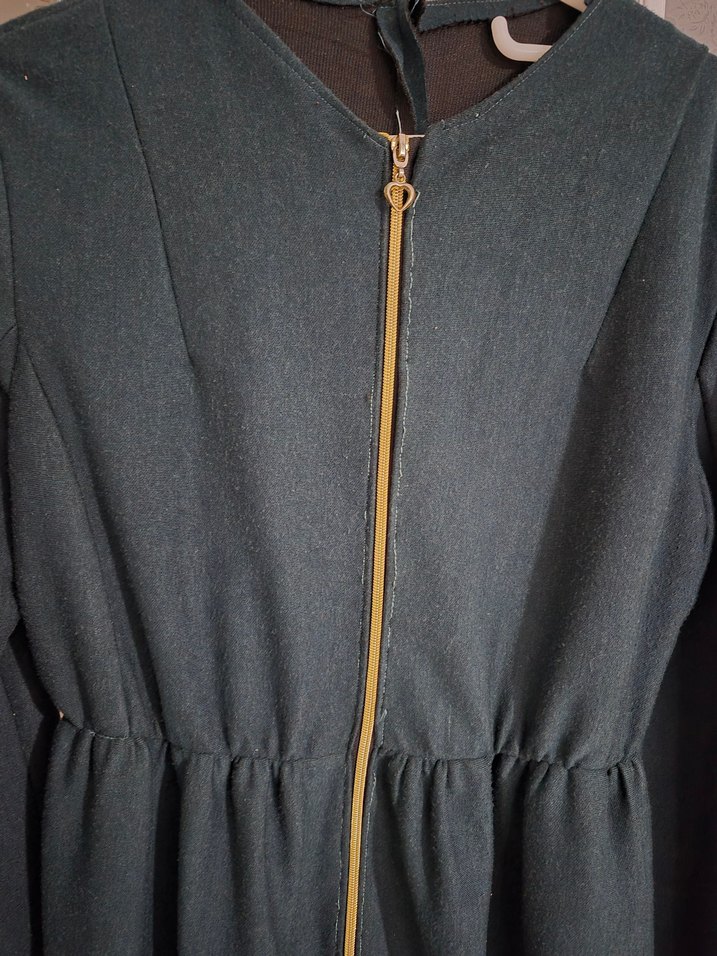 Kemerli Uzun koyu yeşil Kadın Kaban - Görsel 3