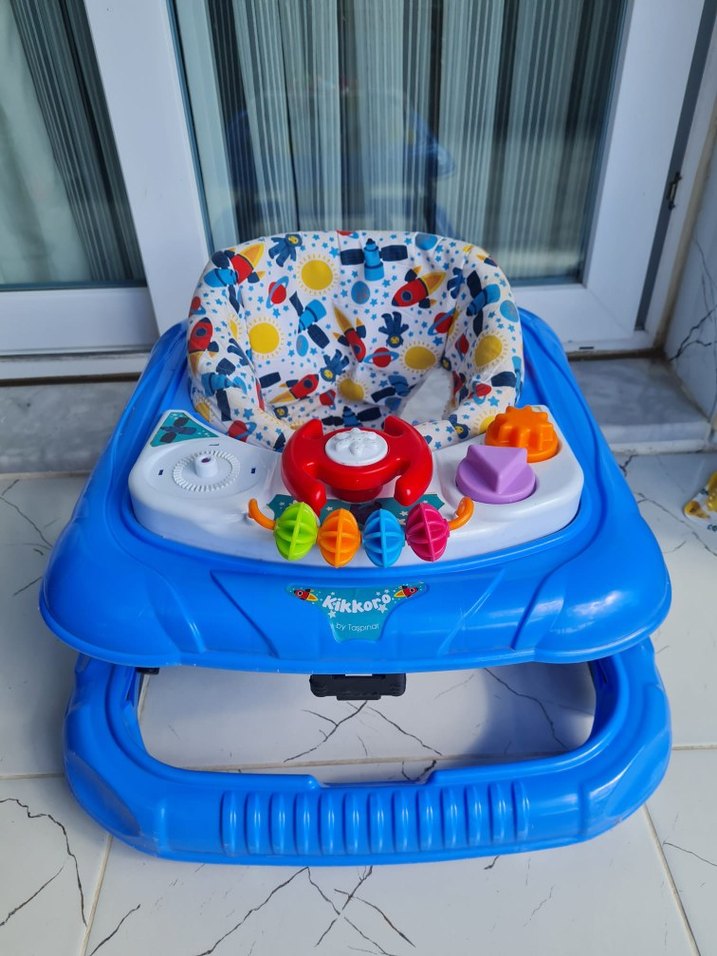 Renkli Mavi Bebek Yürüteci - Görsel 2