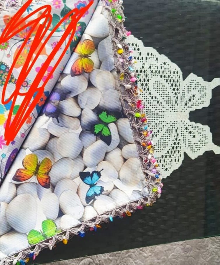 Renkli Çiçek Desenli Fırfırlı Kadın Fular - Görsel 3