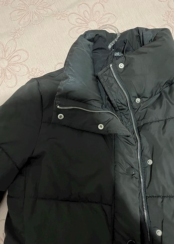 Siyah Kadın Sıcak Midi Mont - Görsel 2