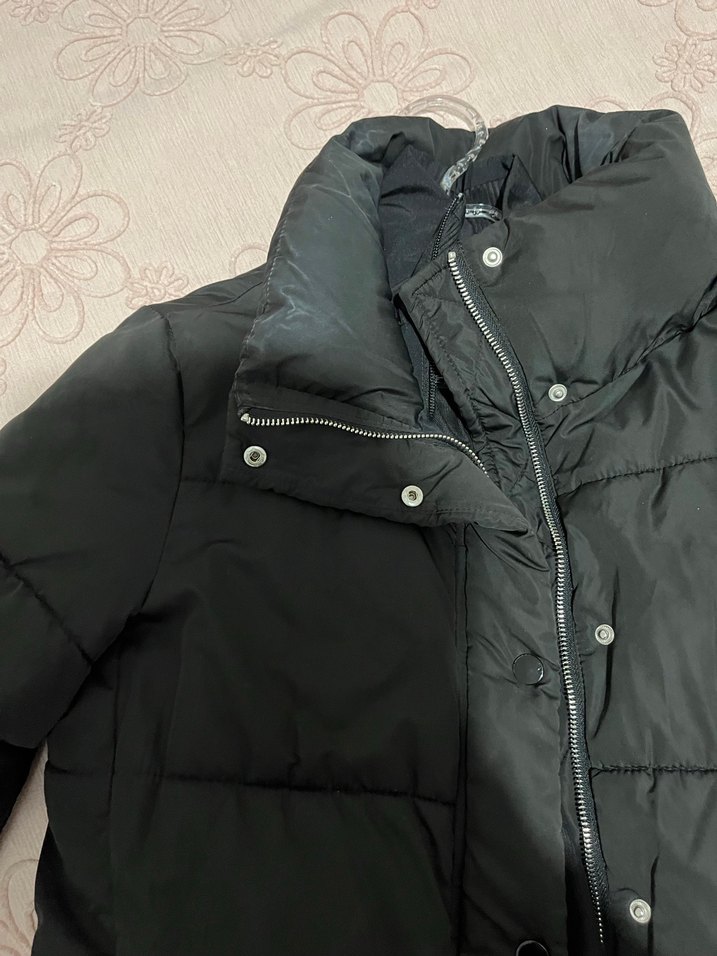 Siyah Kadın Sıcak Midi Mont - Görsel 2