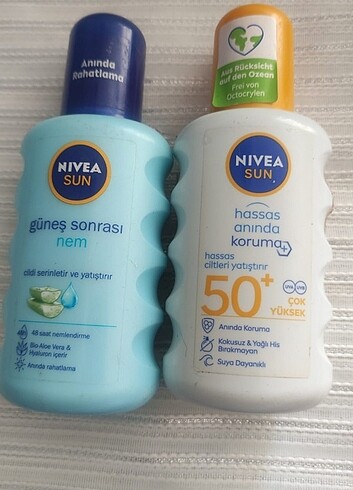 Nivea güneş sonrası losyonu ve güneş koruyucusu