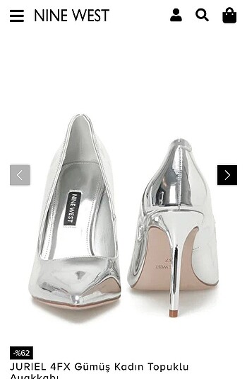 40 Beden gri Renk Nine West Gümüş Stiletto