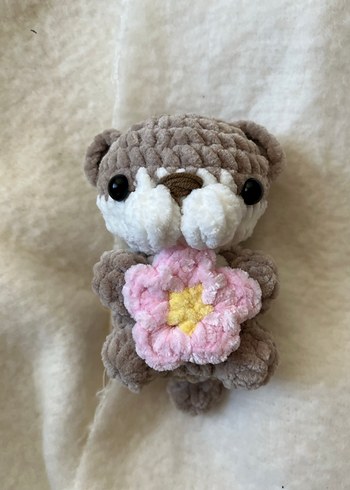 Bej Peluş Oyuncak - Çiçekli Ayıcık - Görsel 3