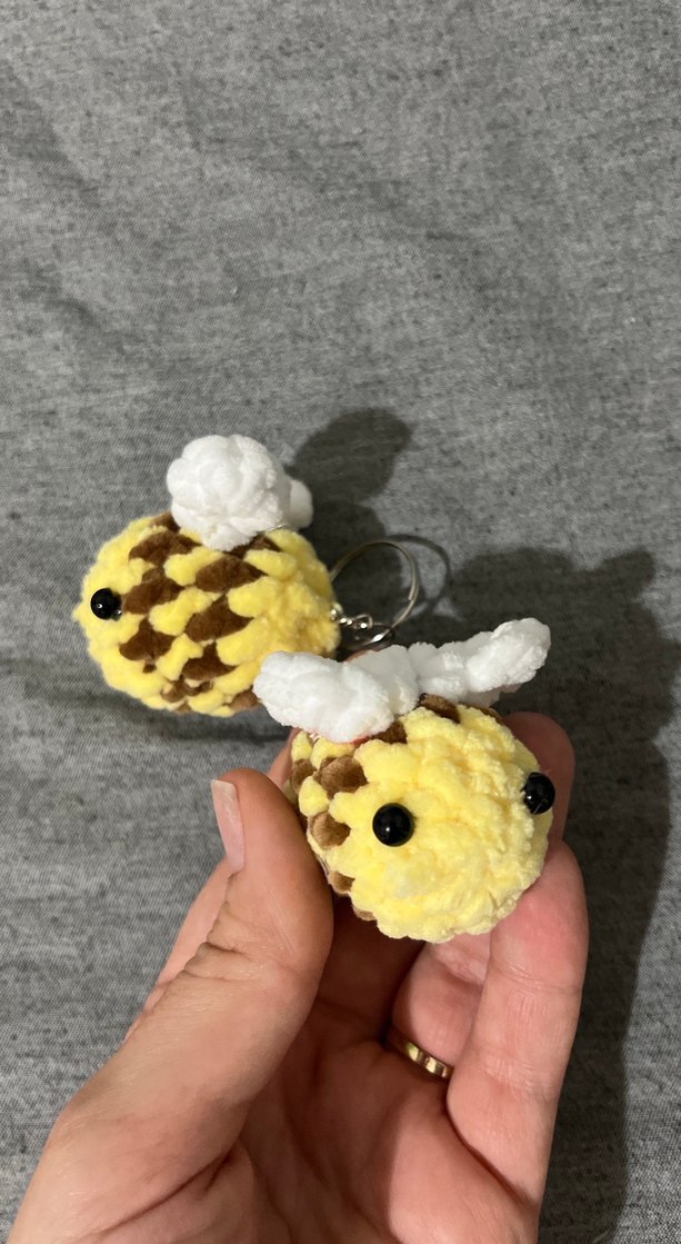 Sarı Kahverengi Peluş Arı Anahtarlık - Görsel 3