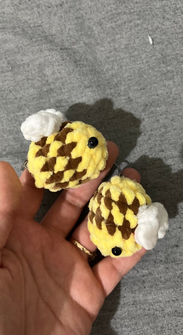 Sarı Kahverengi Peluş Arı Anahtarlık - Görsel 2