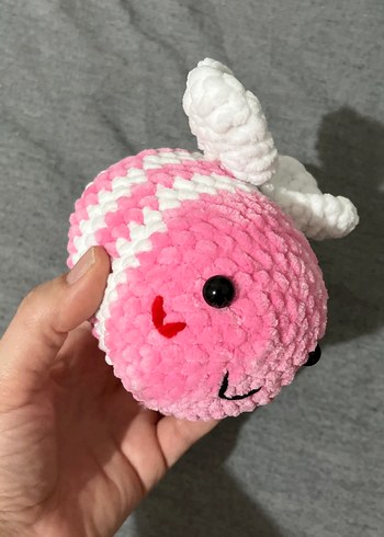 Pembe ve Beyaz Renkli Peluş Oyuncak arı - Görsel 2