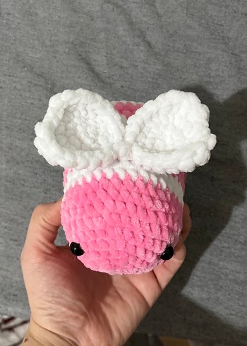 Pembe ve Beyaz Renkli Peluş Oyuncak arı - Görsel 3