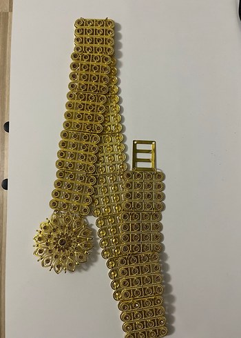 Zincir Detaylı Altın Rengi Bohem Kadın Kemer - Görsel 2