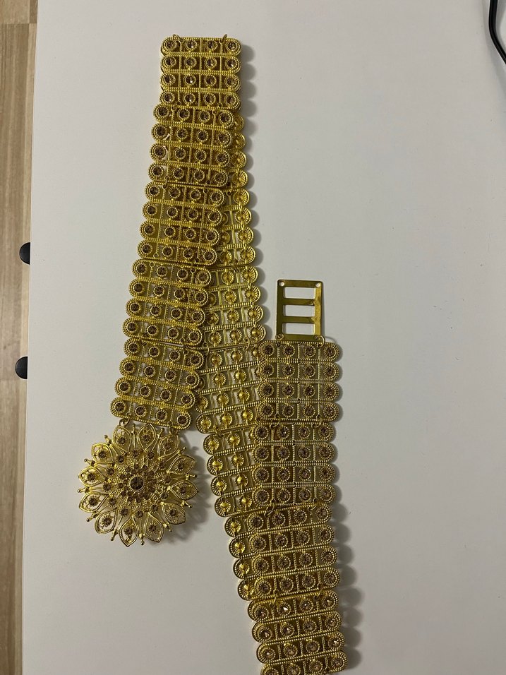 Zincir Detaylı Altın Rengi Bohem Kadın Kemer - Görsel 2