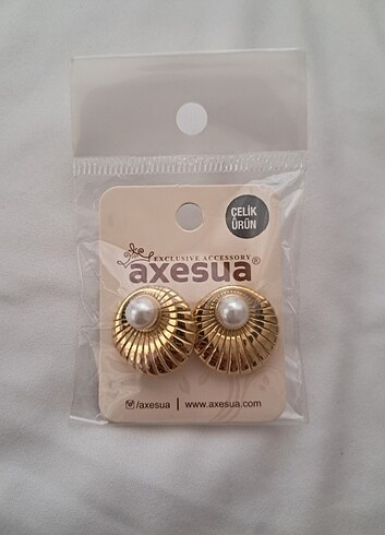 Axesua Gold Dolgulu İstiridye Çelik Küpe