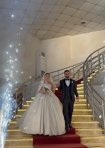 Straplez Prenses Gelinlik Beyaz - Görsel 4