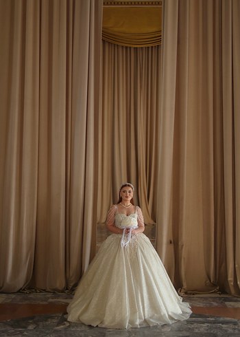 Straplez Prenses Gelinlik Beyaz - Görsel 3