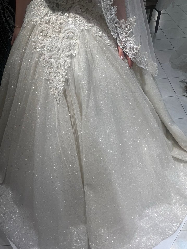 Straplez Prenses Gelinlik Beyaz - Görsel 5