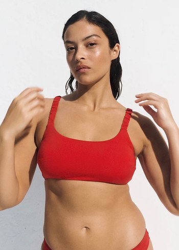 s Beden kırmızı Renk Kırmızı Bikini Üstü