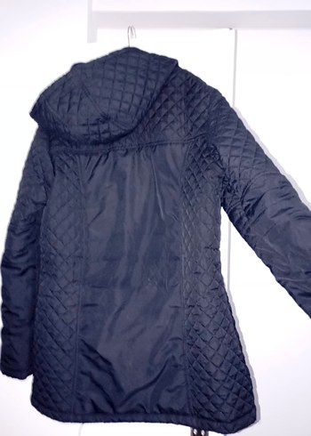 Lacivert Kadın Kapitone Fermuarlı Mont - Görsel 2