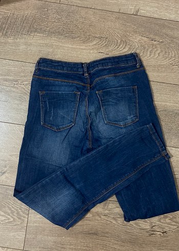 26 Beden Lacivert Midi Boy Kadın Kot Pantolon