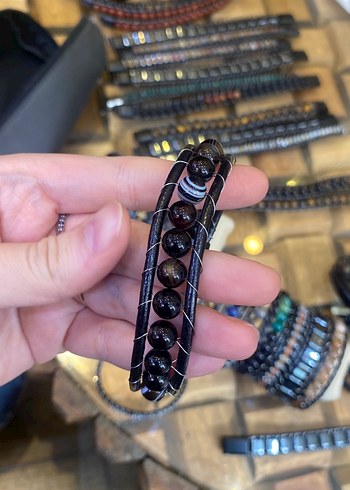 Sterling silver Renkli Bohem Boncuklu erkek Bileklik