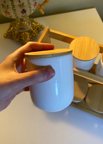  Beden Raflı bambu baharatlık Seti