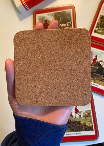 Vintage  6'lı ingiliz Atlı Bardak Altlığı Seti - Görsel 5