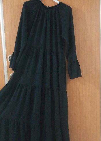 Siyah Uzun Piliseli Bohem Elbise - Görsel 3