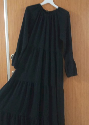 Siyah Uzun Piliseli Bohem Elbise - Görsel 4