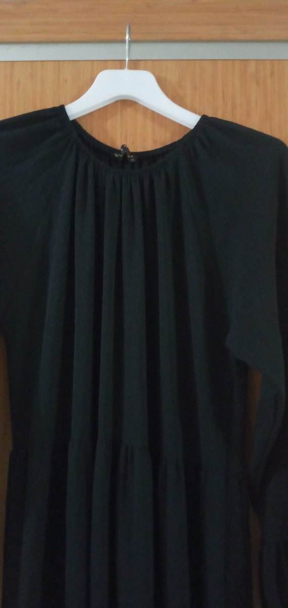 Siyah Uzun Piliseli Bohem Elbise - Görsel 5