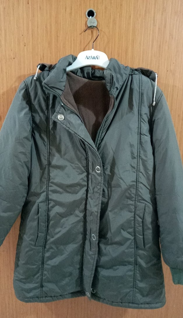 Gri Düğmeli Kadın Midi Ceket - Görsel 2