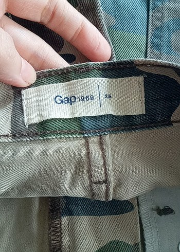 Kadın Kamuflaj Desenli Midi Kot Etek - Görsel 4