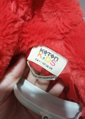 Kız Çocuk Kırmızı Kürklü Mont - Görsel 5
