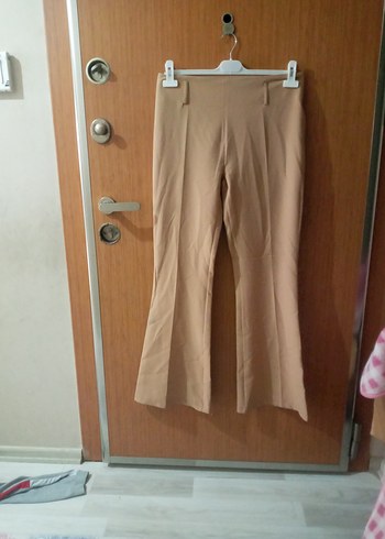 Bej Rahat Kesim Kadın Kumaş Pantolon - Görsel 2