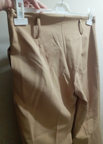 Bej Rahat Kesim Kadın Kumaş Pantolon - Görsel 3