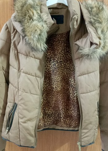 Bej Kürklü Kadın Kışlık Mont - Görsel 3