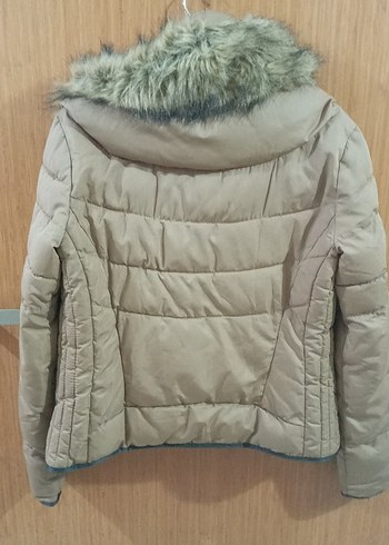 Bej Kürklü Kadın Kışlık Mont - Görsel 4