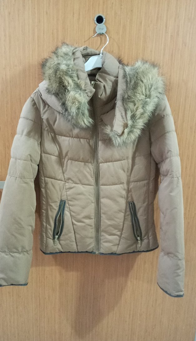 Bej Kürklü Kadın Kışlık Mont - Görsel 2