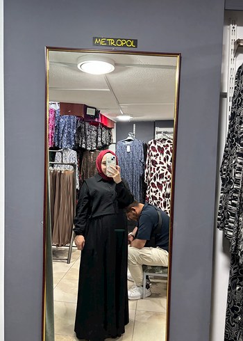 Defacto Siyah yelekli Uzun Salaş Elbise