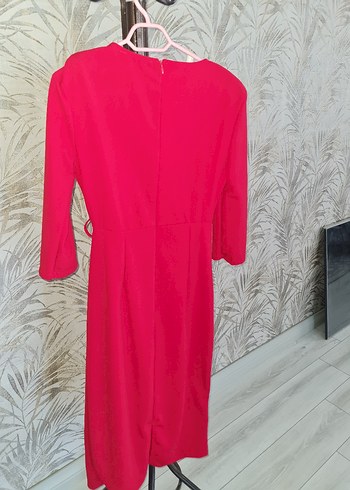 Pembe Drapeli Uzun Kollu Uzun Elbise - Görsel 3