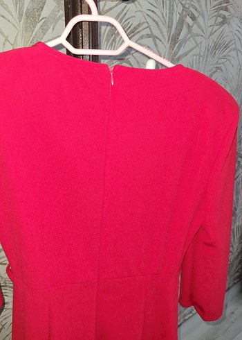 Pembe Drapeli Uzun Kollu Uzun Elbise - Görsel 2