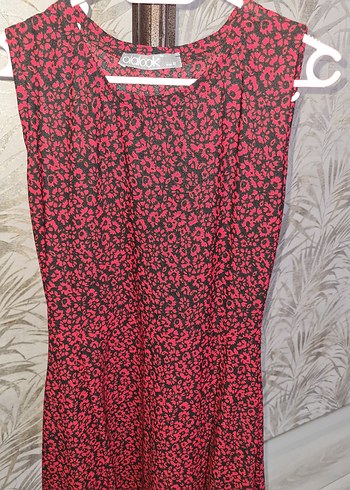 Bordo Kolsuz Uzun V Yakalı Elbise - Görsel 2