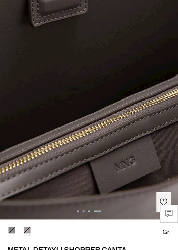 Mango deri metal detaylı shopper çanta - Görsel 3