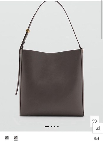 Mango deri metal detaylı shopper çanta - Görsel 2