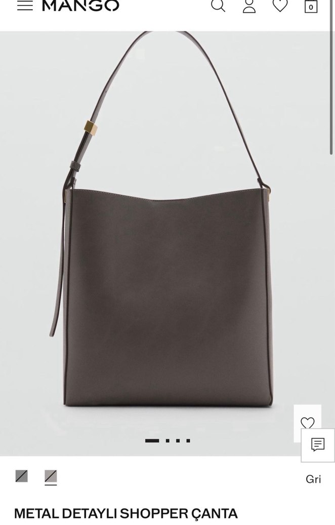 Mango deri metal detaylı shopper çanta - Görsel 2