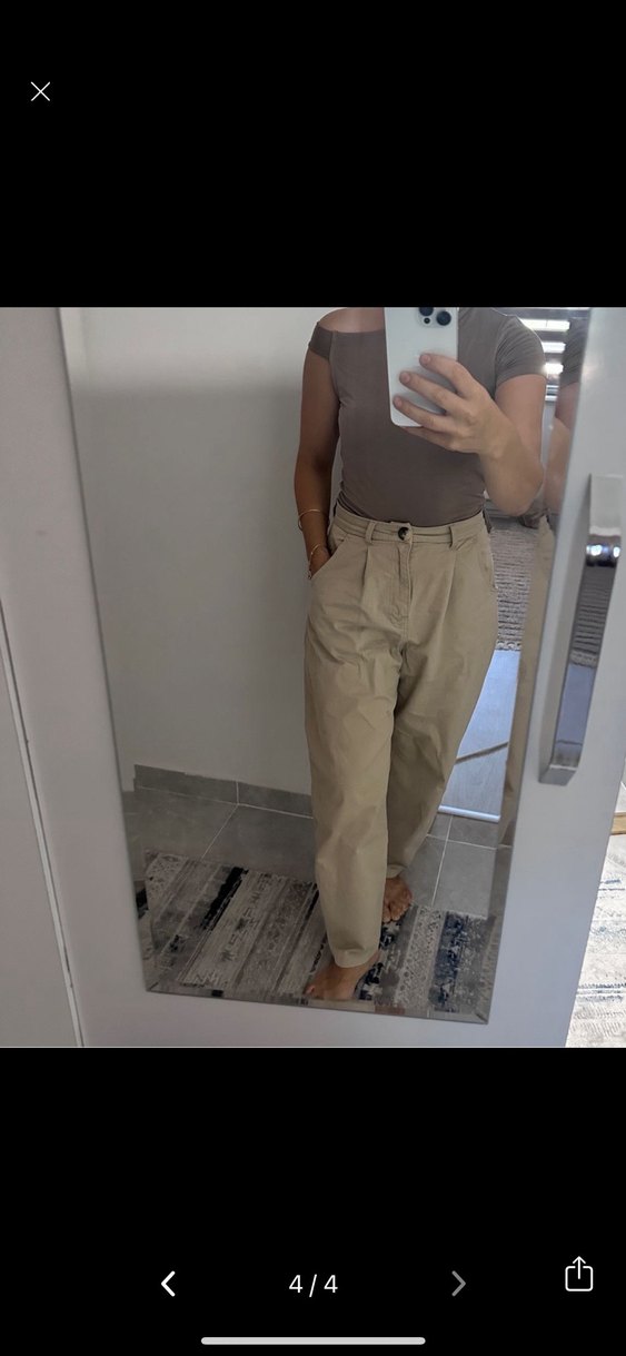 Bej Rahat Kesim Kadın Pantolon - Görsel 2