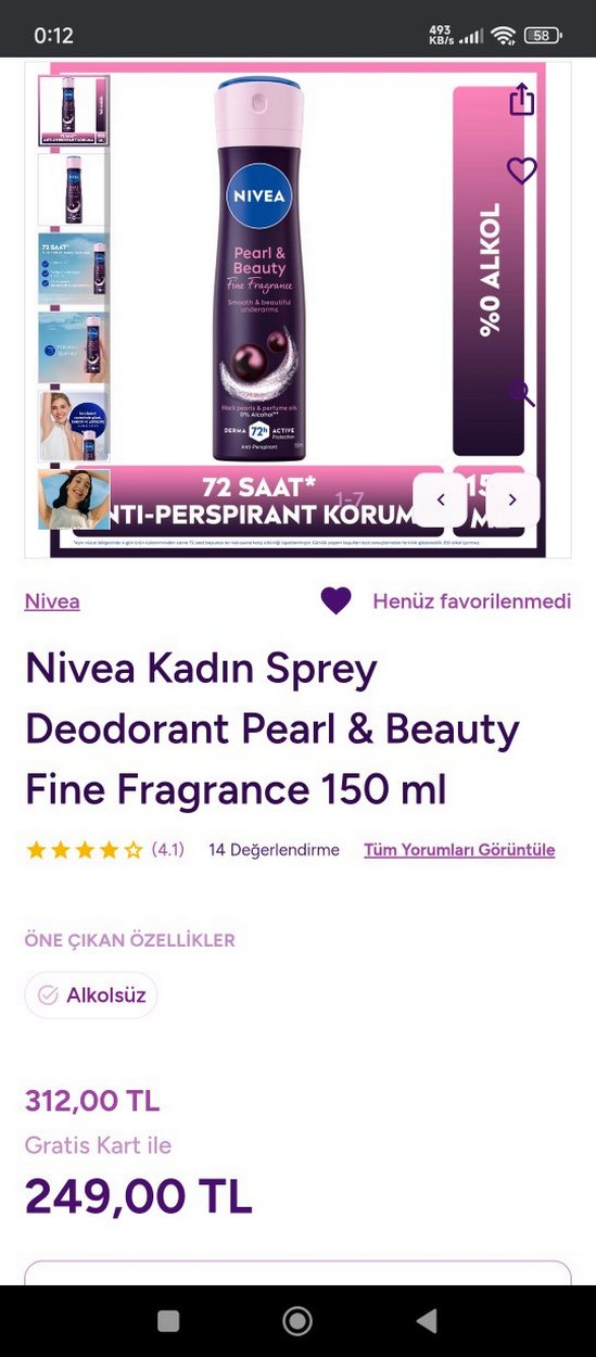 Nivea Kadın Deodorant Pearl & Beauty 72 Saat - Görsel 3