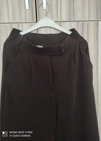 Kahverengi Kadın Palazzo Kumaş Pantolon - Görsel 2