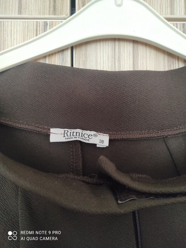 Kahverengi Kadın Palazzo Kumaş Pantolon - Görsel 3