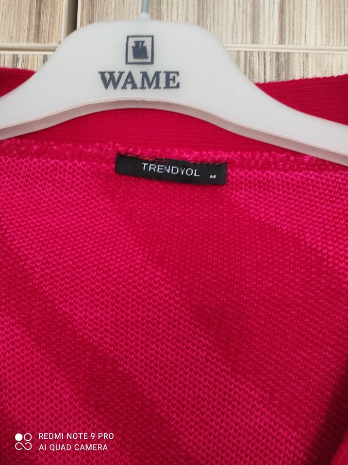 Pembe Zebra Desenli Kadın Triko Hırka - Görsel 2