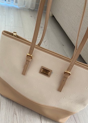 Pierre Cardin Bej Deri Kadın Çanta