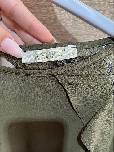 40 Beden vintage haki yeşil bluz
